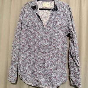 Cody James Men's Paisley Casual Shirt - Blue and Red